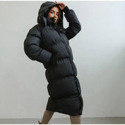 Wintermantel Damen Puffer Lang mit Kapuze