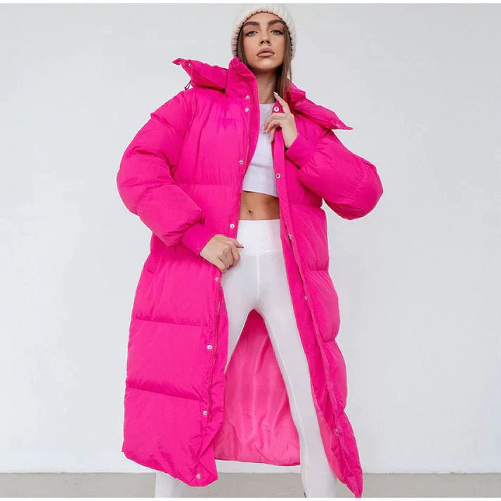 Wintermantel Damen Puffer Lang mit Kapuze