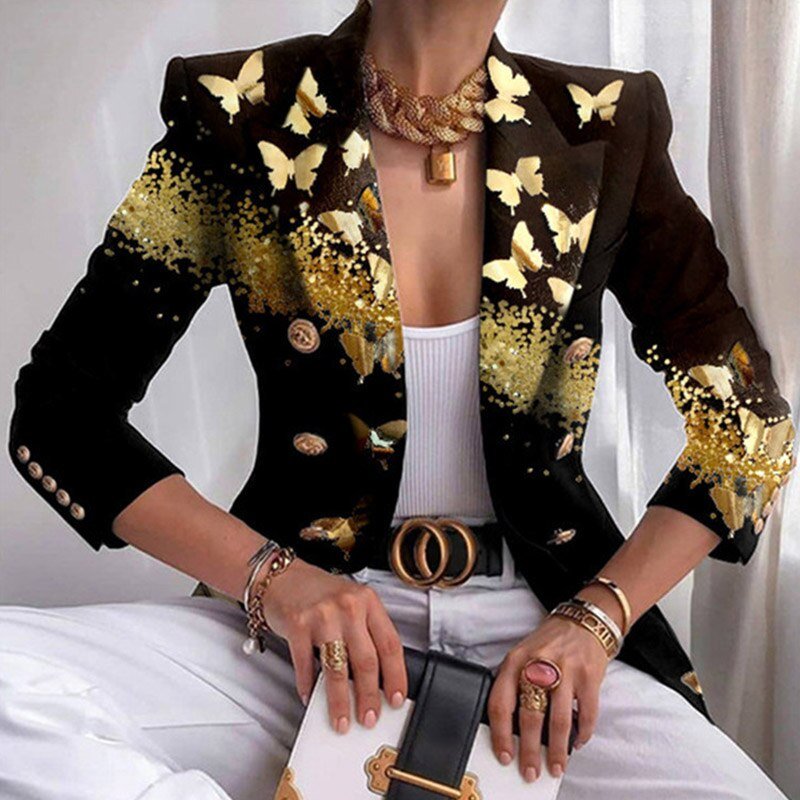 Heidi-Mode | Blazer mit stilvollen Drucken für Damen schicke Kleidung