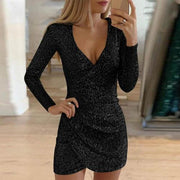 Warmes Glitzer Wickelkleid für dich