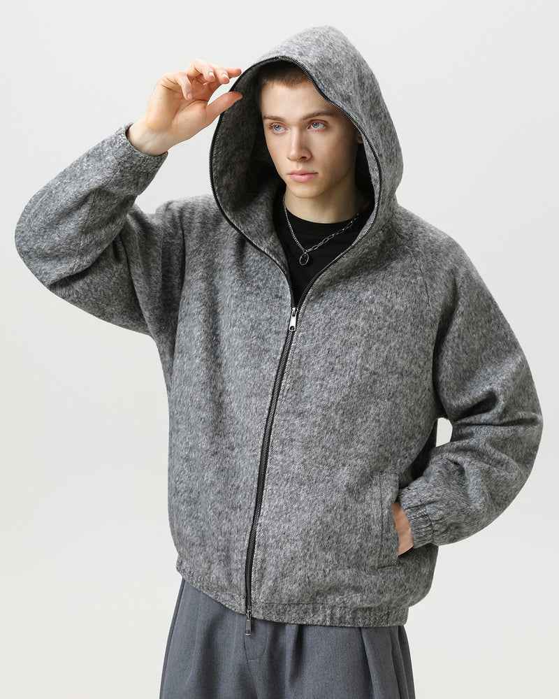 Wollmischung Kapuzenjacke Herren