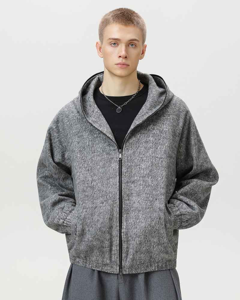 Wollmischung Kapuzenjacke Herren