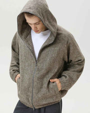 Wollmischung Kapuzenjacke Herren