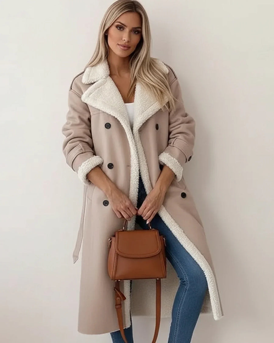 Karin | Damen Sherpa Langer Wintermantel