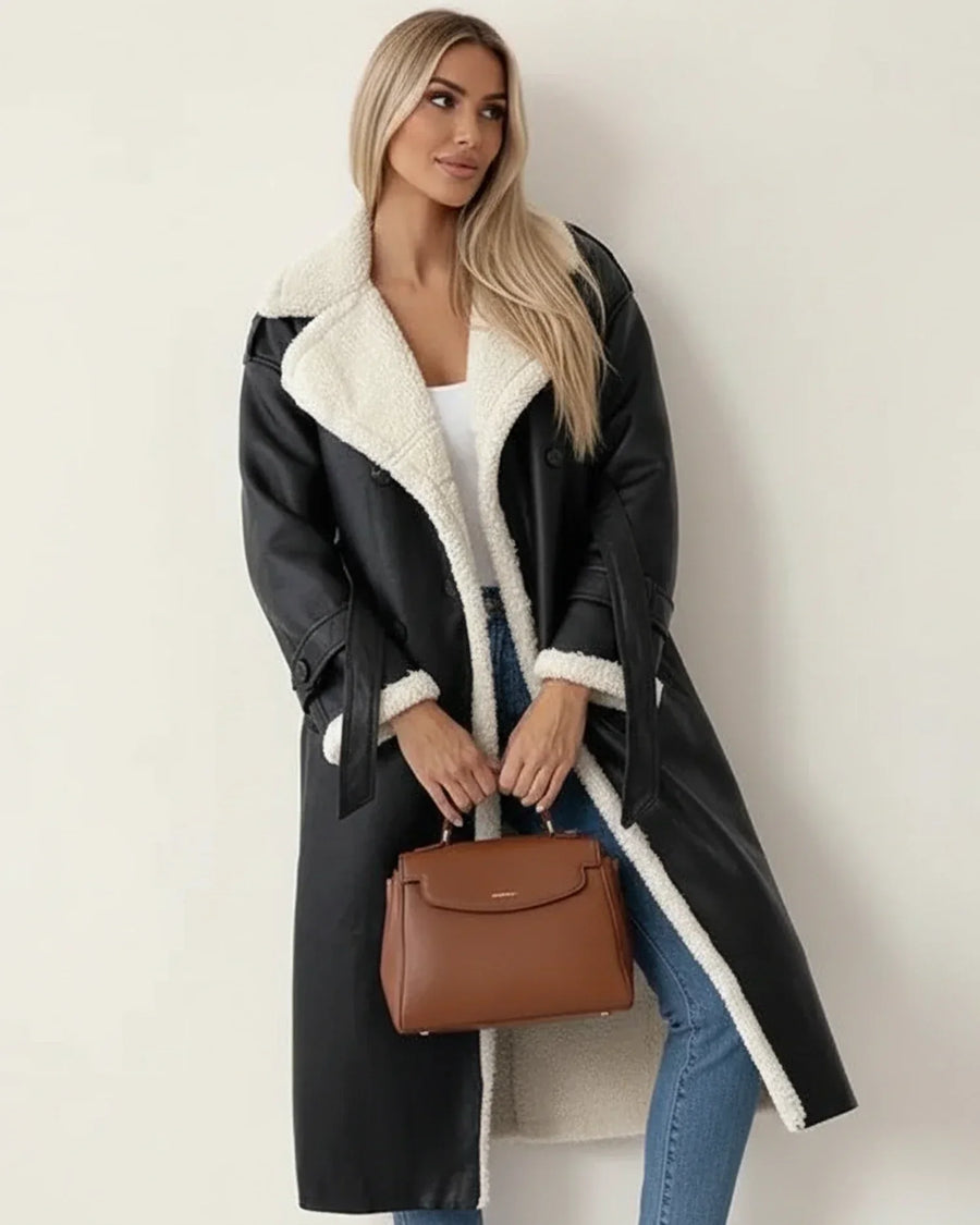 Karin | Damen Sherpa Langer Wintermantel
