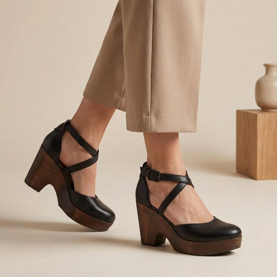 Edith | Damen Blockabsatz Riemen Plattform Heels