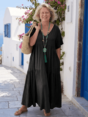 Zinnia | Damen Blaues Stufenkleid Maxi – Tiered Maxikleid Cobalt für Sommerpartys 2026
