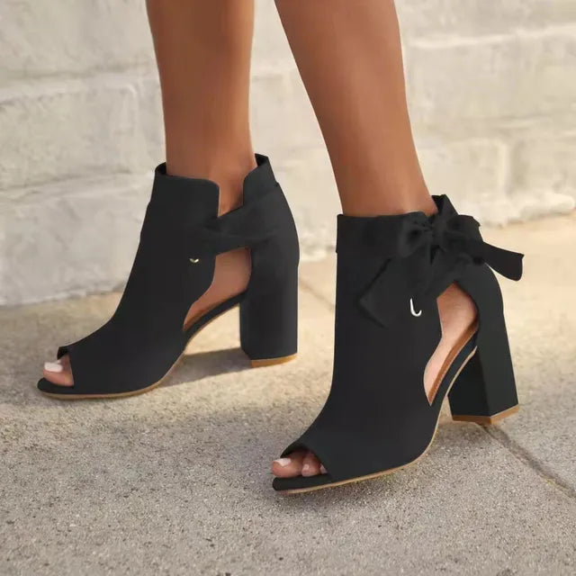 Damen Stiefeletten Vegan Leder | Schnürung | Eleganter Absatz