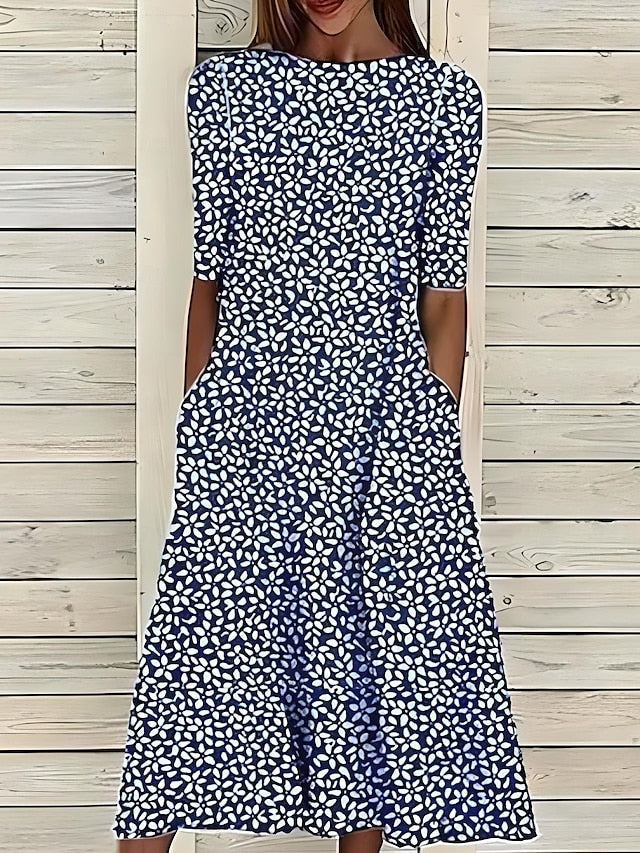 Malgorzata – Sommer-Midikleid Mit Küstenblumen